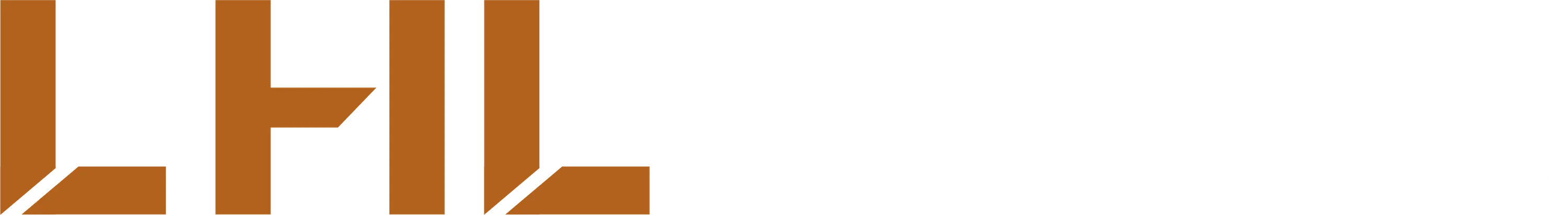 Logo, jossa vasemmalla on ruskeanoranssit, kulmikkaat kirjaimet LHL mustalla pohjalla. Oikealla on valkoinen teksti KIVITYÖ mustalla pohjalla.
